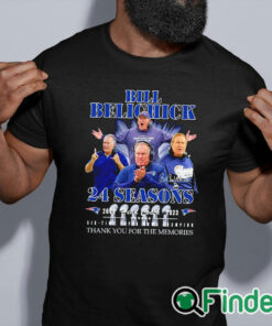 black shirt Bill Belichick New England Patriots 2000 2023 24 Seasons Thank You For The Memories Shirt