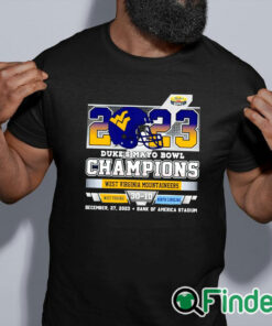 black shirt Duke's Mayo Bowl Champions West Virginia Mountaineers 30 10 North Carolina 2023 shirt