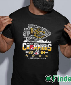 black shirt KC Chiefs American Football Conference CHAMPIONS 2024 Shirt