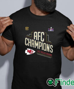 black shirt Kansas City Chiefs AFC Champions 2024 Super Bowl LVIII Las Vegas Bound Logo Classic T Shirt