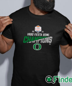 black shirt Oregon Ducks 2024 Vrbo Fiesta Bowl Champions Shirt