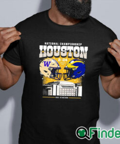 black shirt Washington Huskies vs Michigan Wolverines CFP National Championship Houston 2024 shirt
