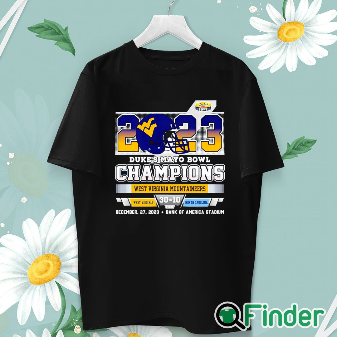 unisex T shirt Duke's Mayo Bowl Champions West Virginia Mountaineers 30 10 North Carolina 2023 shirt unisex T shirt Duke's Mayo Bowl Champions West Virginia Mountaineers 30 10 North Carolina 2023 shirt