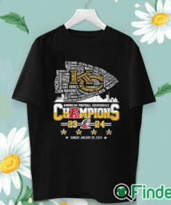 unisex T shirt KC Chiefs American Football Conference CHAMPIONS 2024 Shirt
