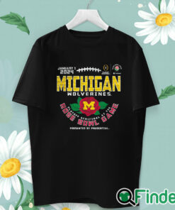 unisex T shirt Michigan Wolverines 2024 CFP Semi Rose Bowl Vintage Flower T Shirt