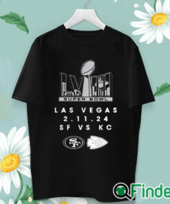 unisex T shirt Official kansas City Chiefs vs. San Francisco 49ers Super Bowl LVIII Las Vegas 2.11,2024 Shirt