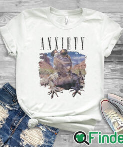 white T shirt Anxiety Lizard No Rules T Shirt