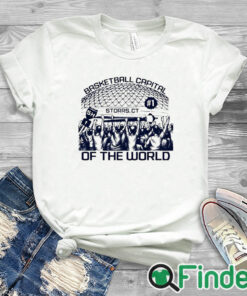 white T shirt Basketball Capital Storrs Ct Of The World Shirt