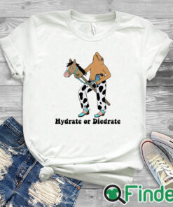 white T shirt Hydrate Or Diedrate Frog And Horse Shirt