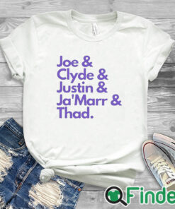 white T shirt Joe & Clyde & Justin & Ja’marr & Thad Shirt