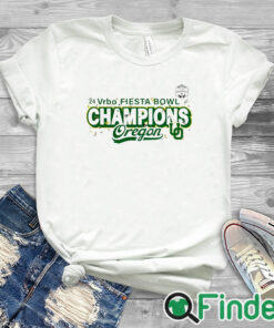white T shirt Oregon Ducks 2024 Fiesta Bowl Champions classic shirt
