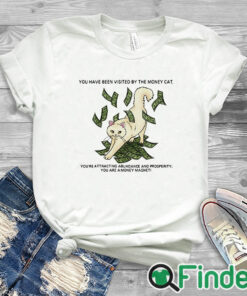 white T shirt You Have Been Visited By The Money Cat Shirt