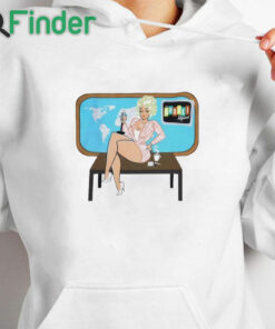 white hoodie Broski News Watching Shirt