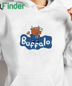 white hoodie Buppa Buffalo Shirt