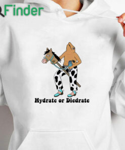 white hoodie Hydrate Or Diedrate Frog And Horse Shirt