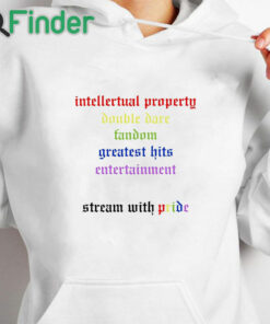 white hoodie Intellectual Property Double Dare Fandom Greatest Hits Entertainment Stream With Pride Shirt