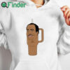 white hoodie Leslie David Baker Stanley Tumblers Shirt