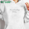 white hoodie Lovebombing Victim Shirt