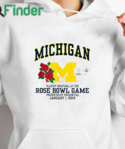 white hoodie Michigan Wolverines 2024 CFP Semi Rose Bowl Football Flower T Shirt