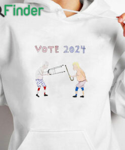 white hoodie Vote 2024 Biden And Trump Shirt