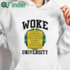 white hoodie Woke University Vaxcine Class Transgener 5g Class Kamala Harris History Communis Climate T Shirt