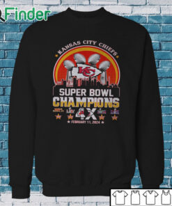 Sweatshirt Kansas city Chiefs super bowl champions 4x february 11 2024 shirt