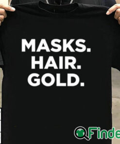 T shirt black Marty Scurll Masks Hair Gold Shirt
