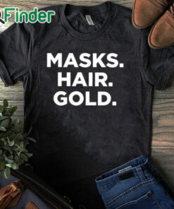 black T shirt Marty Scurll Masks Hair Gold Shirt