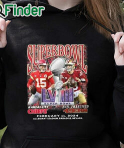 black hoodie Chiefs Vs SF 49ers Super Bowl Lviii February 11 2024 Shirt