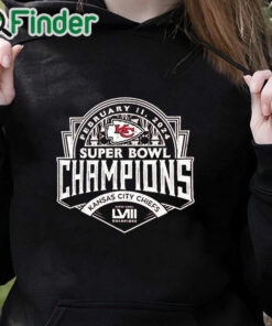 black hoodie February 11 2024 Super Bowl Champions Kansas City Chiefs Shirt