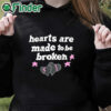 black hoodie Hearts Are Made To Be Broken Shirt