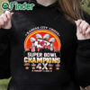 black hoodie Kansas city Chiefs super bowl champions 4x february 11 2024 shirt
