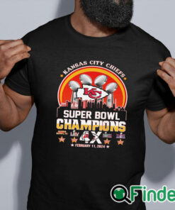 black shirt Kansas city Chiefs super bowl champions 4x february 11 2024 shirt