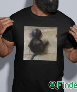 black shirt Sad Monkey In The Shower Shirt