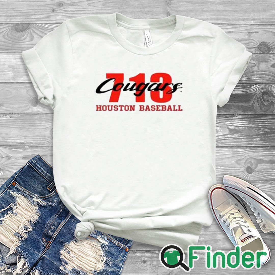 white T shirt 713 Cougars Houston Baseball Shirt white T shirt 713 Cougars Houston Baseball Shirt