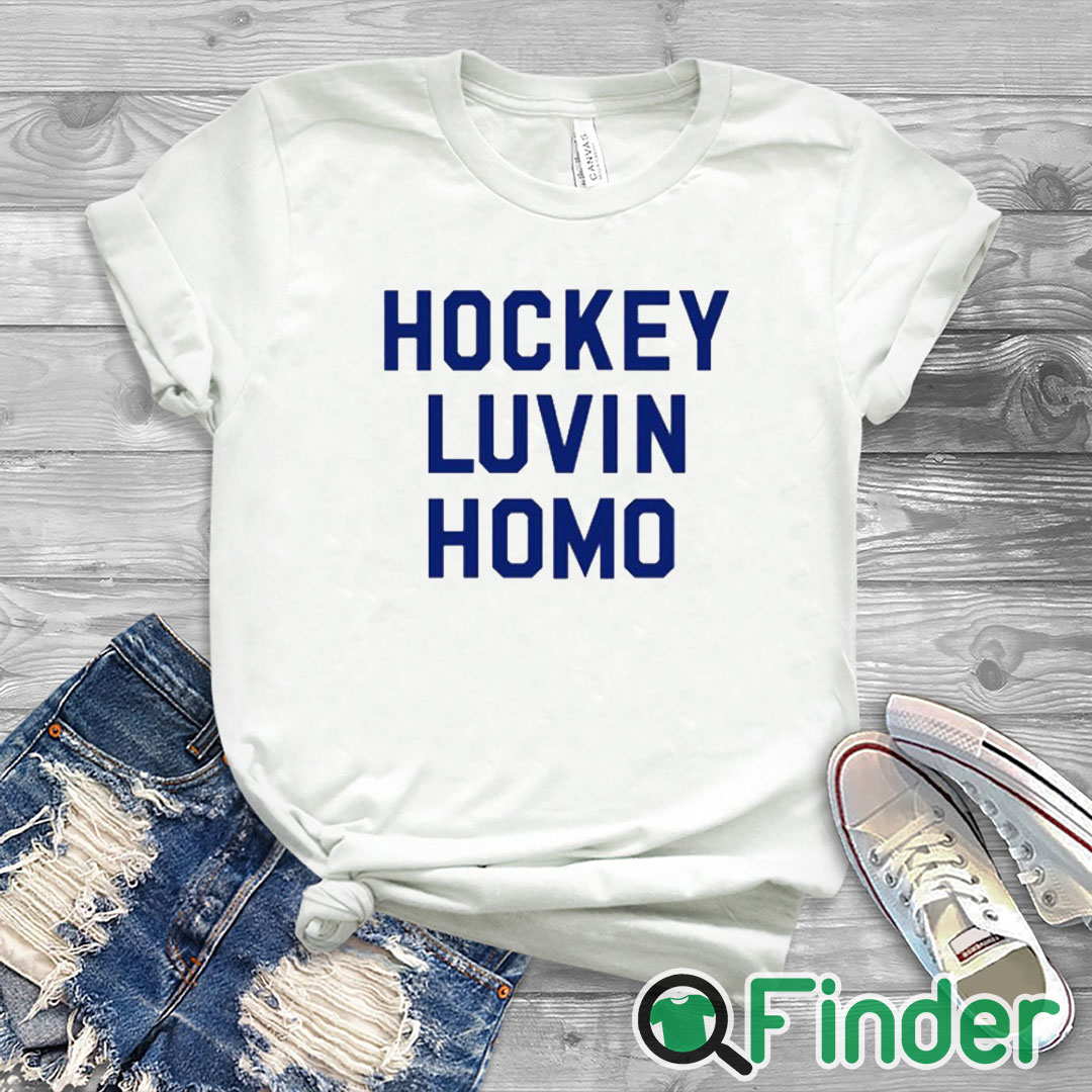 white T shirt Hockey Luvin Homo Shirt white T shirt Hockey Luvin Homo Shirt