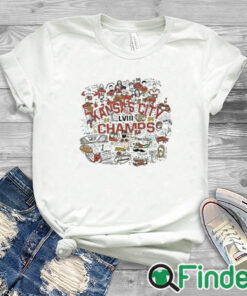 white T shirt KC Chiefs Football Superbowl Champions 2024 Shirt