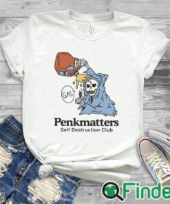 white T shirt Penkmatters Self Destruction Club Shirt