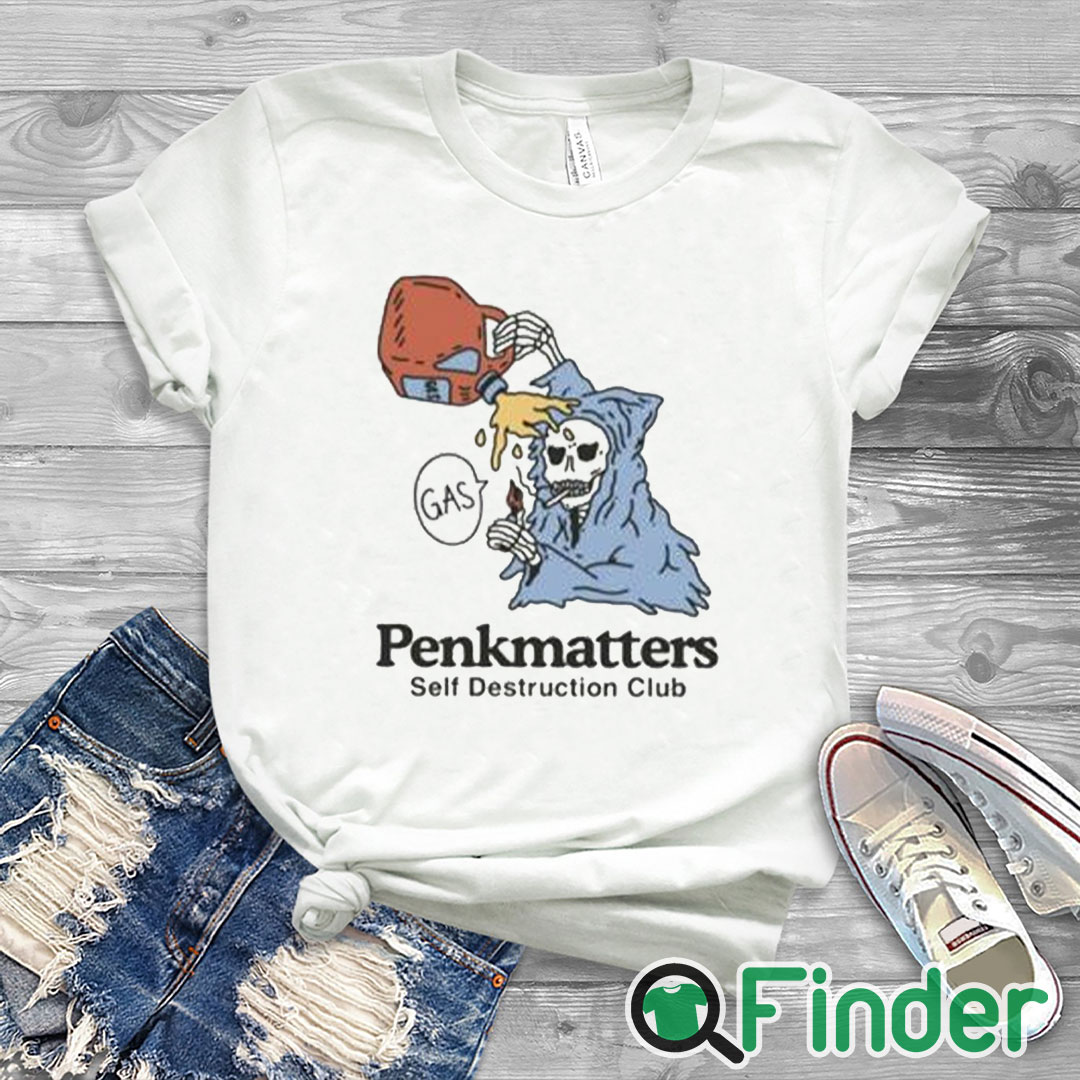 white T shirt Penkmatters Self Destruction Club Shirt white T shirt Penkmatters Self Destruction Club Shirt