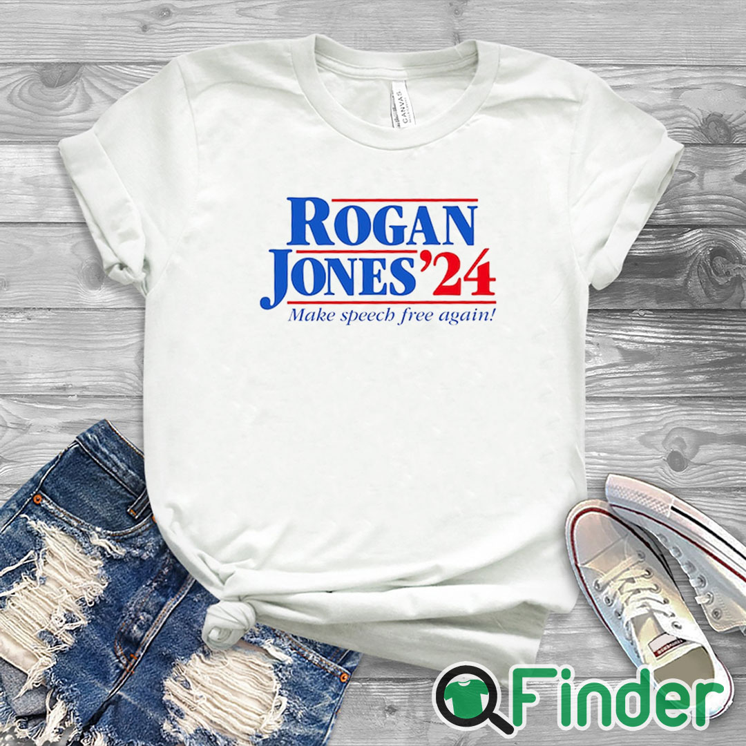 white T shirt Rogan Jones 2024 Shirt, Joe Rogan Shirt, Alex Jones Shirt white T shirt Rogan Jones 2024 Shirt, Joe Rogan Shirt, Alex Jones Shirt