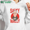 white hoodie Salty Wally Shirt