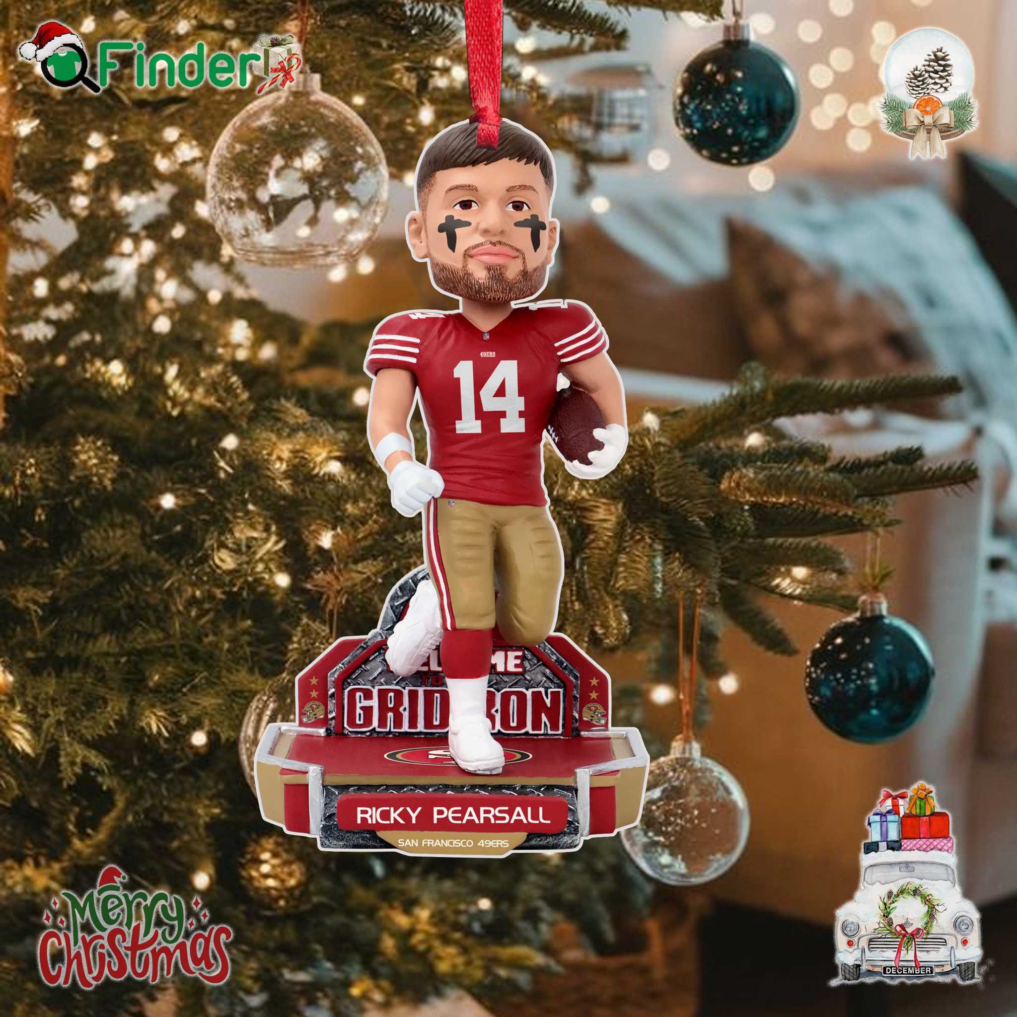 Ricky Pearsall San Francisco 49ers 2024 Rookie Series Ornament Ricky Pearsall San Francisco 49ers 2024 Rookie Series Ornament