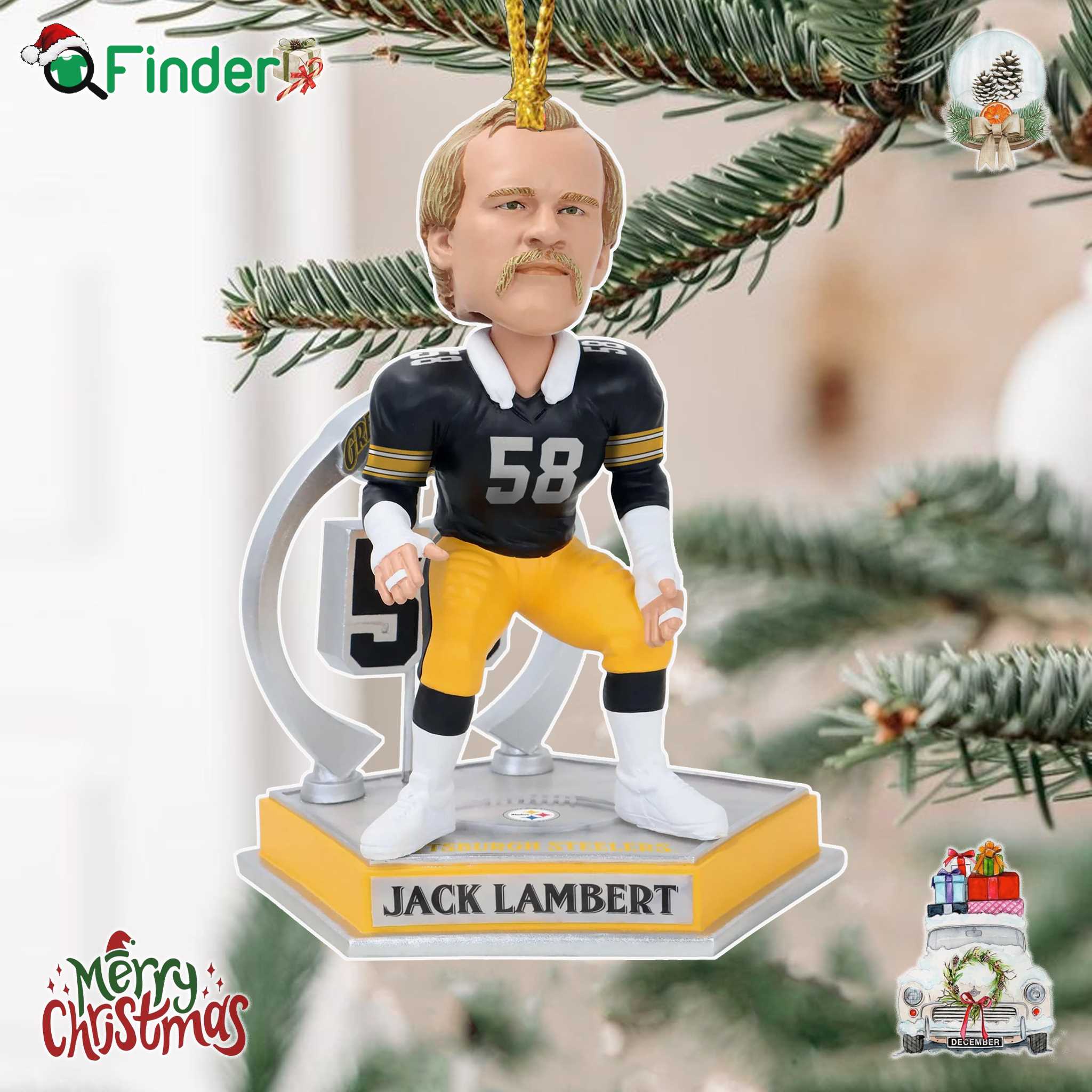 Jack Lambert Pittsburgh Steelers Legendary Number 58 Xmas Ornament Jack Lambert Pittsburgh Steelers Legendary Number 58 Xmas Ornament