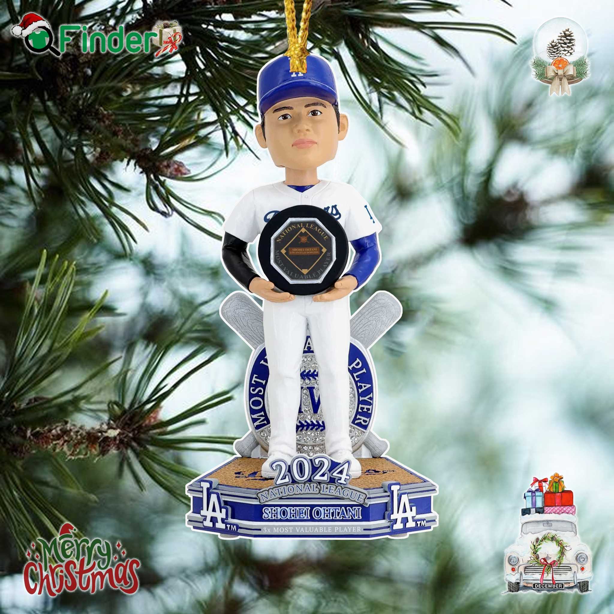 Shohei Ohtani Los Angeles Dodgers 2024 Nl Mvp Award Ornament Christmas Shohei Ohtani Los Angeles Dodgers 2024 Nl Mvp Award Ornament Christmas