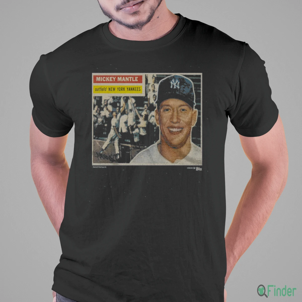 1956 Topps Baseball Mickey Mantle Yankees Shirt - Product Image
