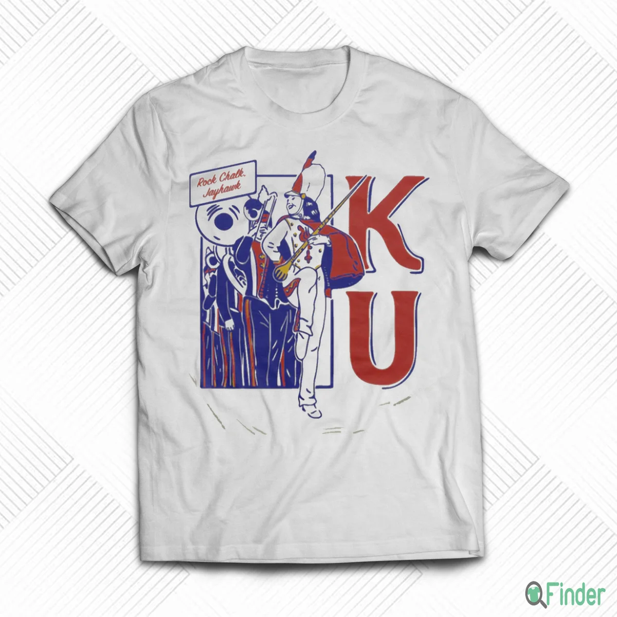 KU Marching Band Vintage White T-Shirt - Product Image