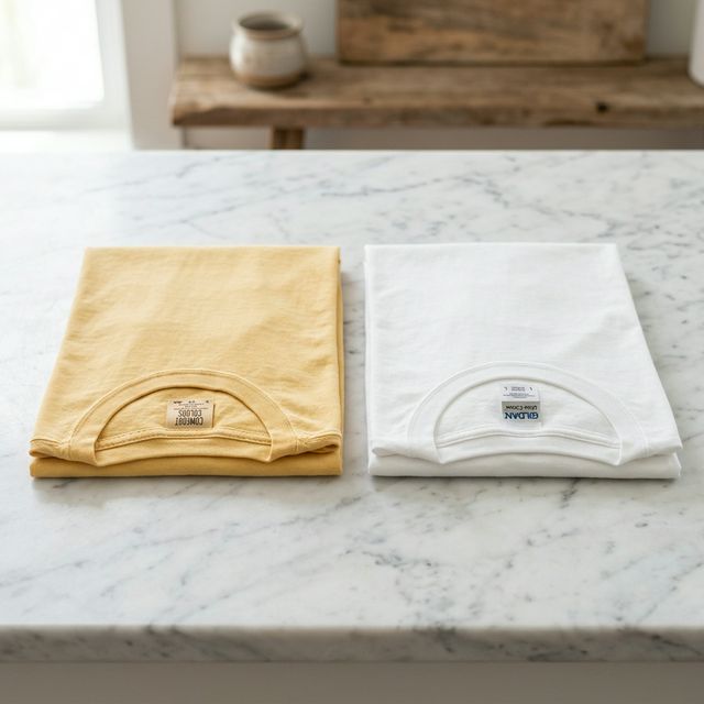 Comfort Colors vs Gildan t-shirt blank comparison side by side