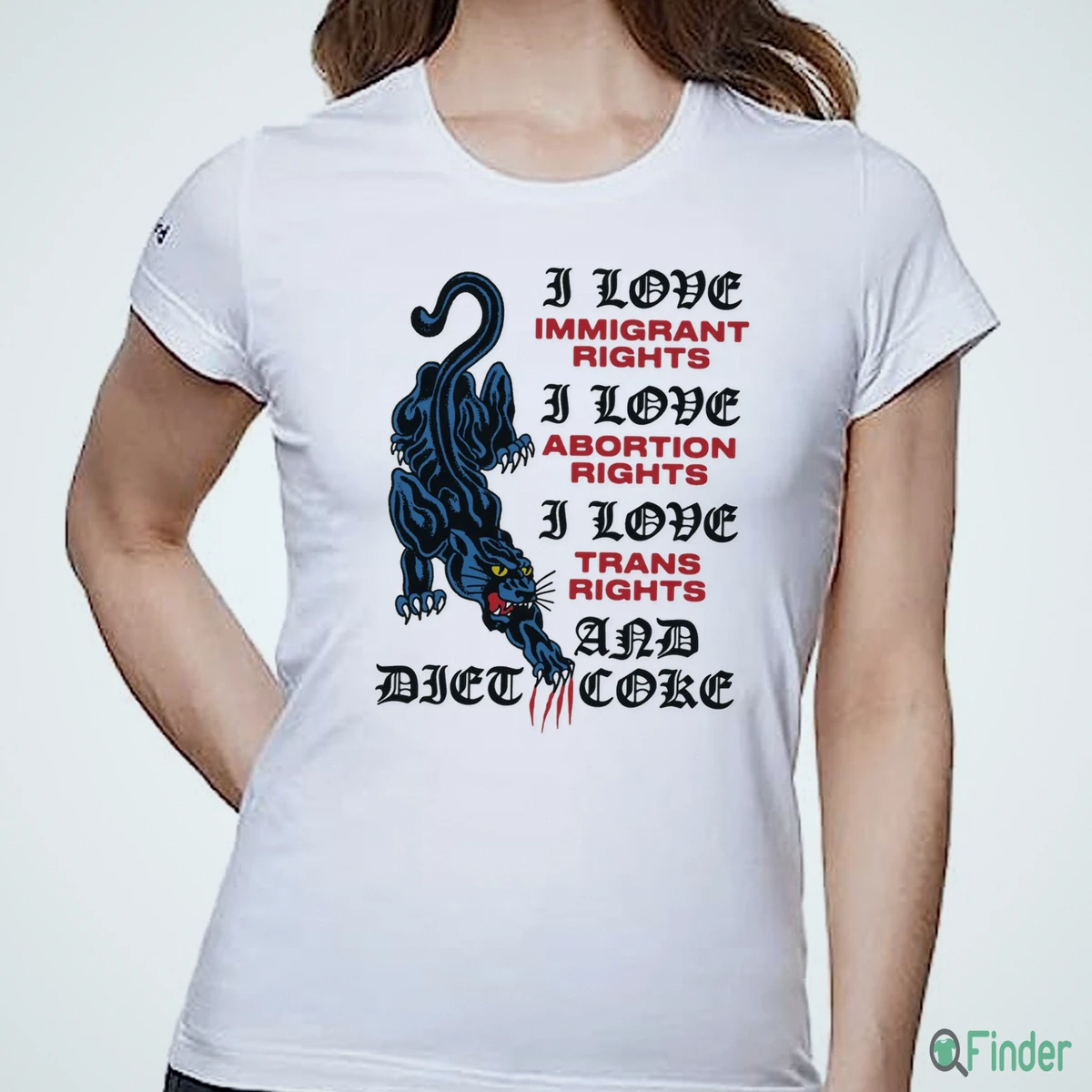 I Love Immigrant Rights I Love Abortion Rights I Love Trans Rights And Diet Coke T Shirt - Product Image