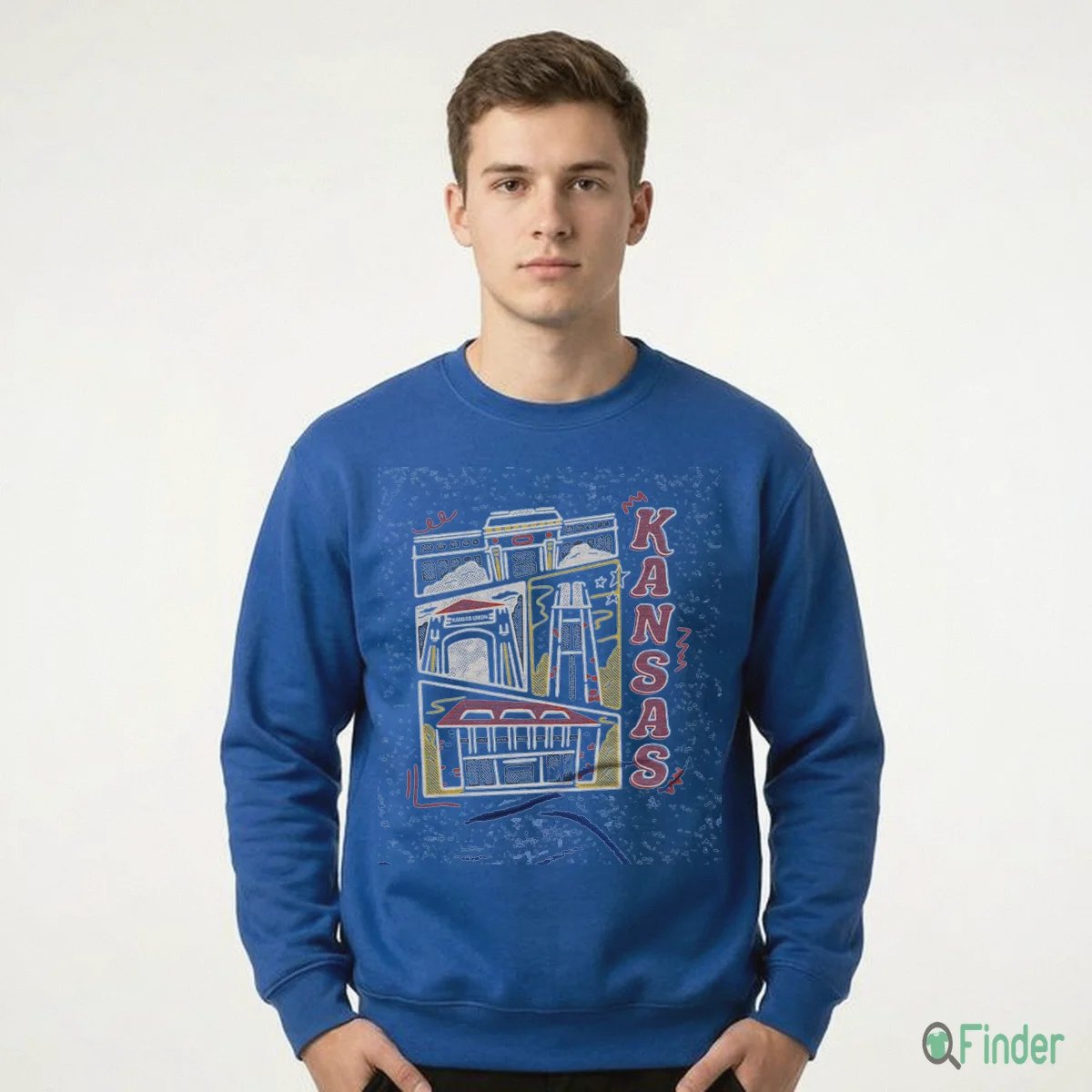 Kansas Campus Landmarks Heather Royal T-Shirt