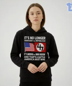 official it s no longer democrat vs. republican. it s america vs. maga fascism flag shirt 2